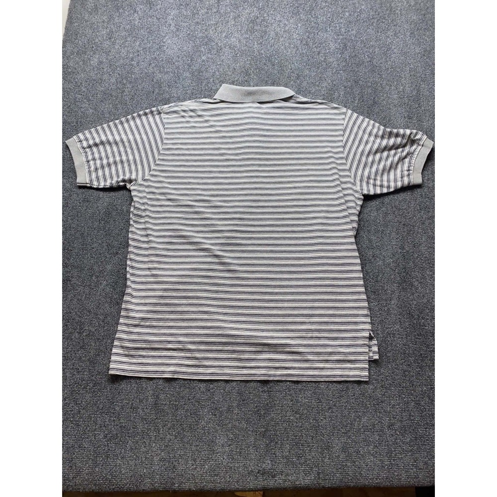 Polo RALPH LAUREN Shirt Men XXL 2XL Navy Blue Gray Stripe Custom 100% Cotton - Picture 4 of 9